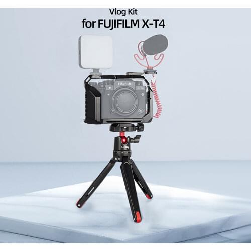 SmallRig Vlog Camera Cage Kit for FUJIFILM X-T4 Camera Full Cage With Tripod Mount Cold Shoe Extension DIY Options KGW116