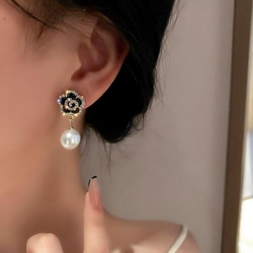 Summer new personality creative flower pendant earrings fashion leisure luxury prom female earrings holiday gift jewelry