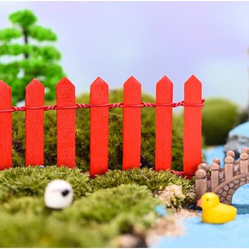 Small Fence Craft Micro Landscape Color Wooden Bonsai Succulents Mini Fence Decoration Garden Environmentaly Protection JDH88