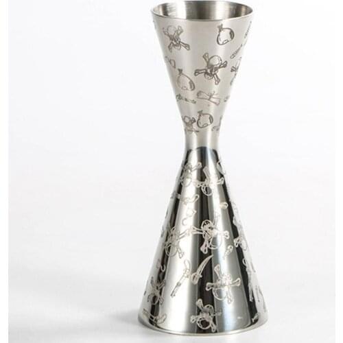 Stainless Steel 30ML / 60ML, 1oz/ 2oz Japanese Style Measuring Jigger - Professional Bar Tool Bartender Pour Kit - Silver Color