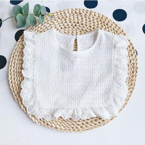 Sweet Toddler Baby Girls Bib Cotton Absorbent Blouse Ruffled High-end Quality Saliva Towel Kids Temperament Tide Child Accessory