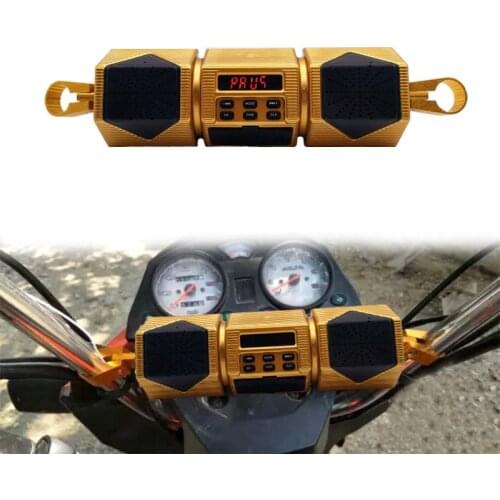 Motorcycle MP3 Player Handlebar Speaker Bluetooth Music FM Radio Waterproof Adjustable Bracket Bike Audio Stereo 12V