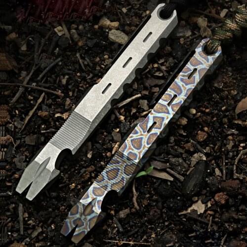 Titanium Alloy Outdoor Survival Kit With Pocket Clip Large Heavy Duty Lever EDC Multi-Function Tool Pry Bar Crowbar Nail Puller