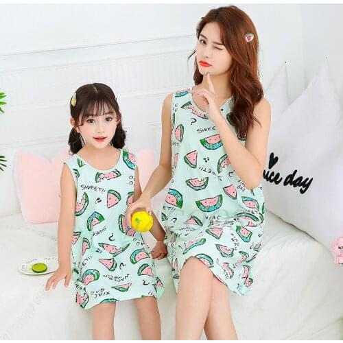 Teens Girls Nightdress Sleeveless Pajamas Childrens Sleepwear Clothes Nightgown Kids Cotton Vest Night Dress 4 6 8 10 12 14Yrs