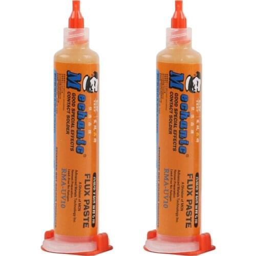 Newest BGA Mechanic No-Clean Solder RMA-UV-10 BGA PCB PGA Flux Paste / SMD Soldering Paste Flux Grease 10CC 2 pcs