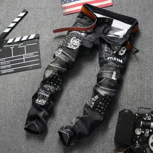 2020 New Fashion Mens Hole Jeans Hip-hop Slim Men Jeans Fashion Skinny Jeans Men Clothes