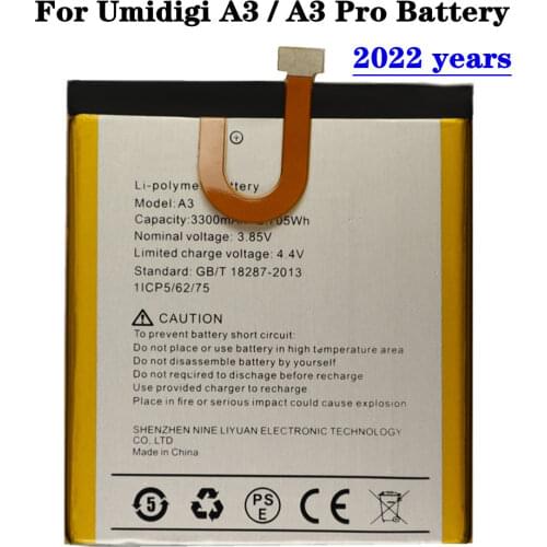 3300mAh Battery For UMI Umidigi A3 / A3 Pro A3Pro Cell Phone Replacement Backup Batteria High Quality Li-polymer Batteries