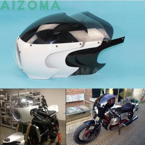5.75‘’ Cafe Racer Headlight Fairing w/ Windscreen For Kawasaki Honda Yamaha Suzuki CB KZ GT XS RD SR 250/400/650/750/900 V-twin