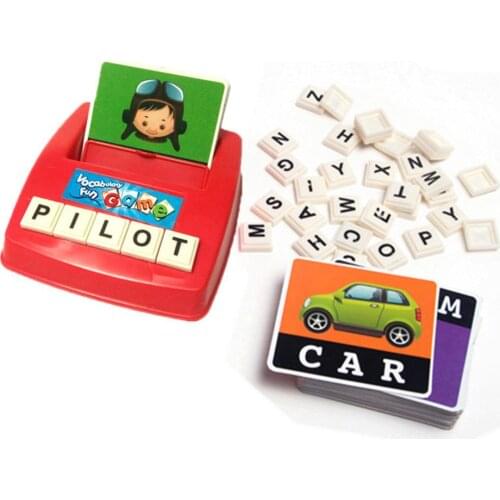 Matching Letter Game Spelling Reading English Alphabet Wooden Letters Card Match Game Children Pre-school Learning Language Toys