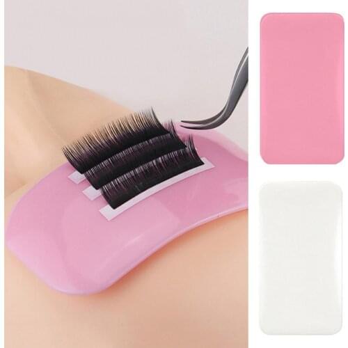 Clear Eyelash Stand Rectangle Shape Good Adsorption Adhesive Washable False Eyelash Pad for Eyelash Extension