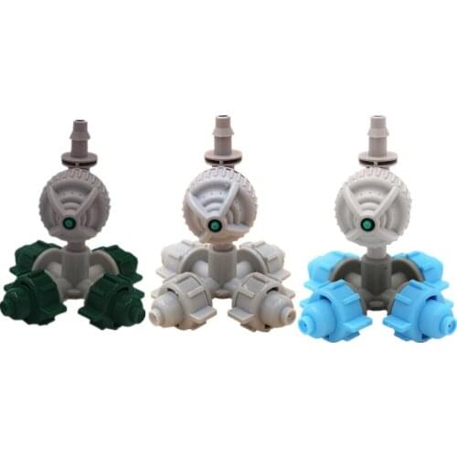 Fast Shipping 20PCS 4-Nozzles Fogger Misting Sprinkler With White Antileak Greenhouse Micro Irrigation Drip Watering Fittings