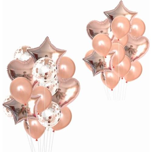 Rose Gold Foil Baloons Latex Ballon Confetti Birthday Party Decoration Kids Toys Baby Shower Balloons Air Balls globos Supplies