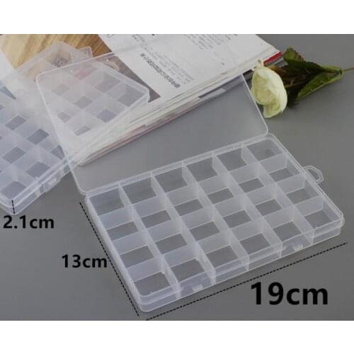 Removable Storage Box 24 grids Storage Organizer Button Boxes Plastic Sundries Jewelry Storage Box Transparent SN3088