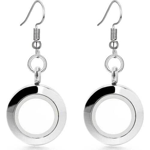 1 Pair Elegant Women Fashion Drop Earrings floating locket pendant fit floating memory charms Fashion Jewelry Gifts