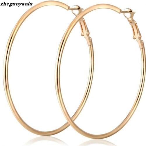 Fashion Big Ring Earrings Large Smooth Round Earrings Basketball Brincos Celebrity Brand Ring Earrings Womens Jewelry Oorbellen