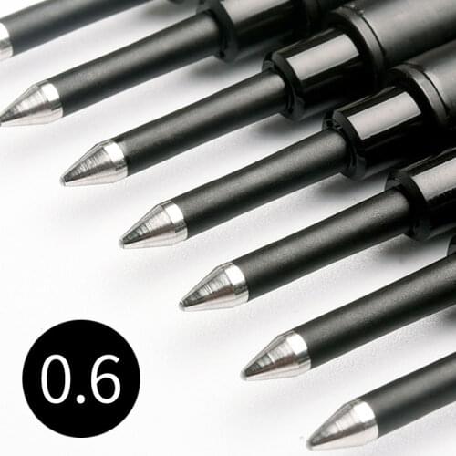 5pcs/lot Liquid-ink Rollerball Pen Refill Kaco 0.6mm Black Ink Bullet Tip Replacement Refills Office Stationery School Supplies