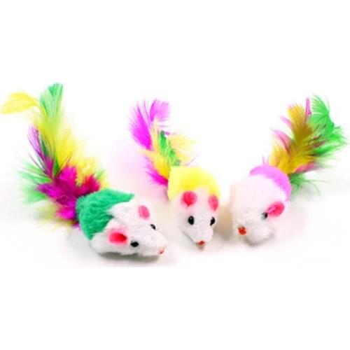 Randomly 1 PCs Furry Mouse Cat Kitten Real Fur Gravel Sounds Cute Toy Faux Mice Cat Scratching Toys Gatos Cats Pet Toys Games
