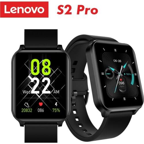 Lenovo S2 Pro Smart Band Thermometer Heart Rate Sleep Monitoring Fitness Bracelet IPS Touch Screen IP67 Waterproof Sports Watch