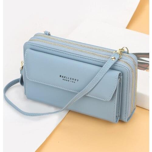 Mini PU Leather Shoulder Bags Women Solid Color Messenger Bag Fashion Ladies Multi-Layers Small Wallet Purse for Women