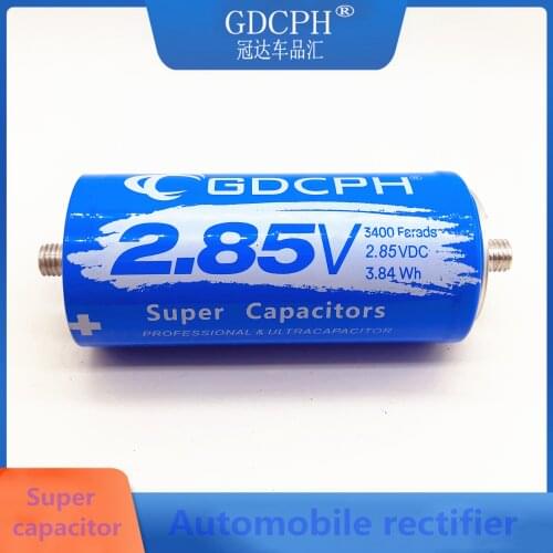 Super condensador de faradio para coche, 2,85 V, 3400F, 137x60mm de largo, condensador de pie corto, de alta frecuencia Ultracap