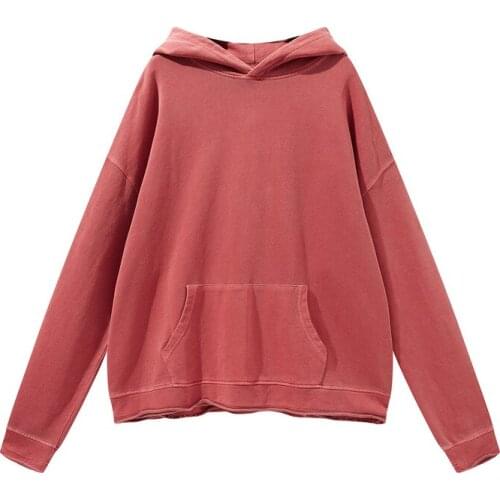 High Street Vintage Retro Washed Hoodies Sweatshirts Men Sport Loose Solid Color Pocket Casual Fashion Tops Autumn Winter