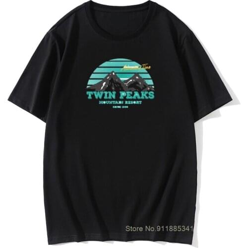 Twin Peaks T Shirt Homme Cotton Basic Mens T-Shirts Summer Short Sleeve White Printed Shirt Design O-Neck Harajuku Tee Shirt