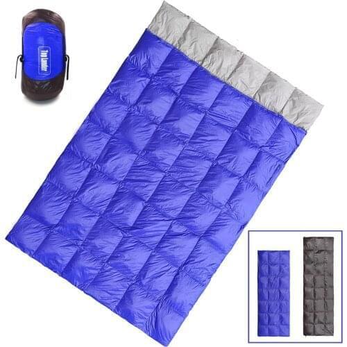 Outdoor Double Duck Down Sleeping Bag Ultralight Compact Envelope Sleeping Waterproof 2 Person Sleeping Case for Adults