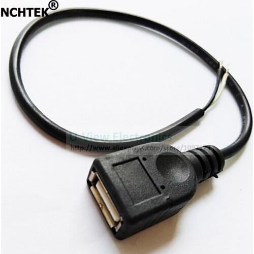 USB 2.0 A Female Jack 2 Wire/2Pin Power Cable Connector DIY ,USB Female Lead Cord About 30CM/Free DHL Shipping/100PCS