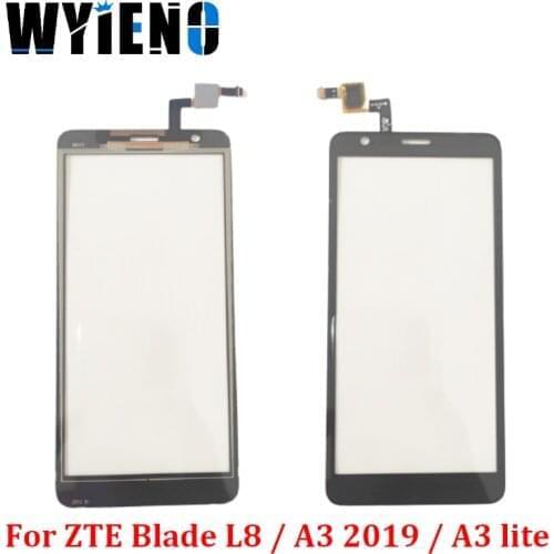 Wyieno Top Black Sensor Screen For ZTE Blade L8 / A3 2019 / A3 Lite Touch Screen Digitizer Front Glass Lens Panel