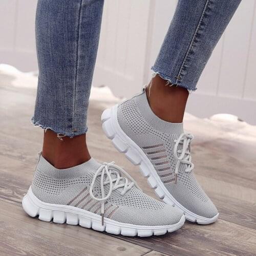 CUZULLAA Women Sneakers 2019 New Summer Autumn Woman Flats Soft Bottom Air Mesh Breathable Sneakers Women Flats Plus Size 35-43
