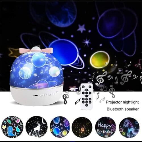 Star Projector Night Light with Bluetooth Rechargeable Constellation Night Lamp 6 Patterns Projector Nightlight Children Gift