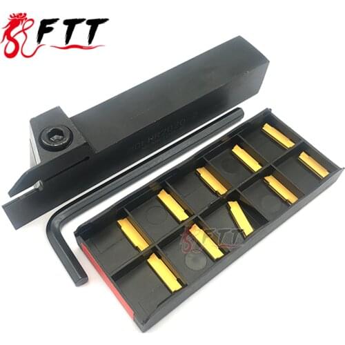 1PC MGEHR2020-2 CNC Groove Cutter Lathe Toolholder 10PCS MGMN200 G FT4025 Carbide Inserts Grooving Cut-Off Turning Tools