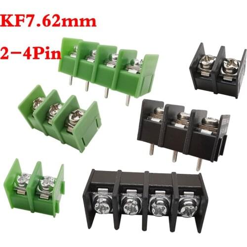 10/20Pcs KF7.62mm 2-4 Pin PCB Terminal Connector Green & Black KF 7.62 Straight Pin 2P 3P 4P Pcb Screw Terminal Block Adapter