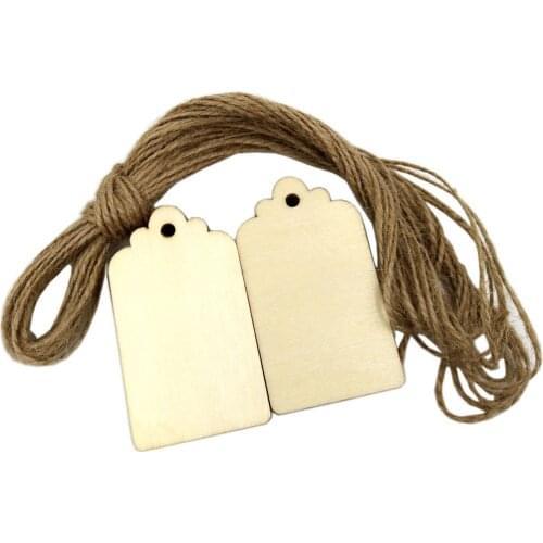 100 Pieces Unfinished Hanging Wood Gift Tags Label Shape Embellishment DIY Craft