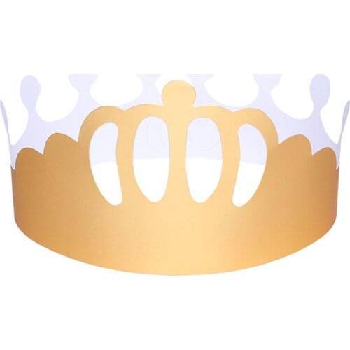 100PCS Paper King Crowns Top Hat Gold Foil Tiara Party Birthday Hat For Baby Shower Festival Holiday Celebration
