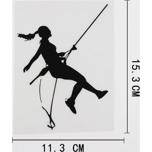 11.3CMX15.3CM Rock Climber Climbing Silhouette Vinyl Car Sticker Black/Silver 8A-0296