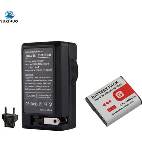 1300mAh NP-BG1 NPBG1 Camera Battery +AC Charger For Sony FG1 DSC W120 W125 W130 W150 W170 W200 W210 W220 W230 W290 T20 T100 HX30