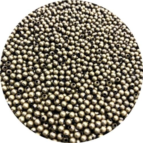 2/4/6mm Metal Round Beads Smooth Ball Loose Spacer Beads For Jewelry Making DIY Bracelet Charms Jewelry Accessories #05