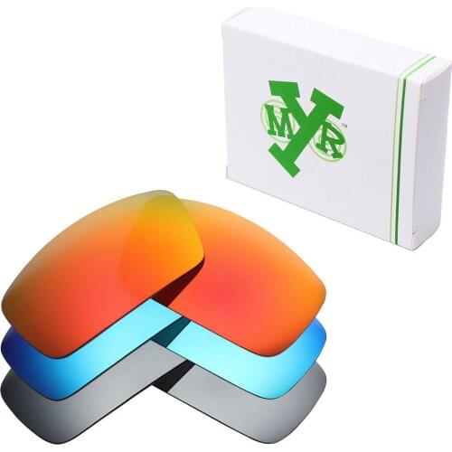 3 Pairs Mryok POLARIZED Replacement Lenses for Oakley Canteen 2006 Sunglasses Ice Blue & Fire Red & Silver Titanium