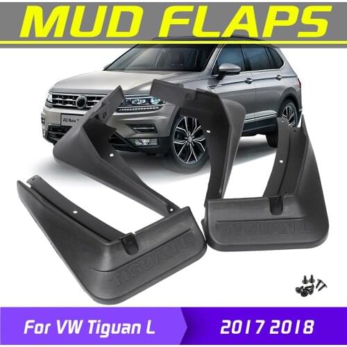 4Pcs Car Mudflaps Front Rear Mud Flaps Mudguards Splash Guards Fender Flares For VW Tiguan L 2017 2018 Car Accessories Styling