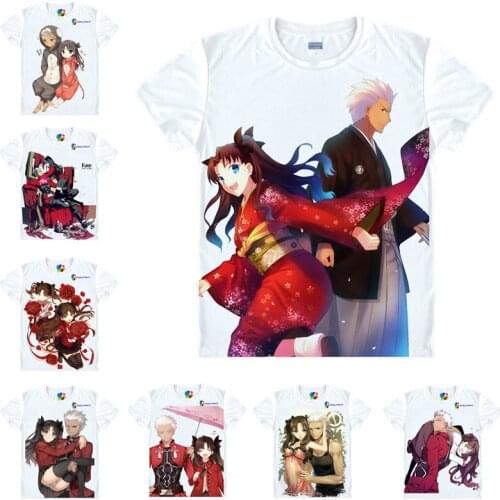 Coolprint Anime Shirt Fate Zero EXTRA T-Shirts Multi-style Short Saber Tohsaka Rin Archer EMIYA Cosplay Motivs Hentai Shirts