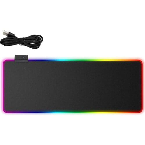 Large RGB Gaming Mouse Pad - 14 Modes Oversized Glowing Led Extended Mousepad, Anti-Slip Rubber and Waterproof ,Extra Large Pad