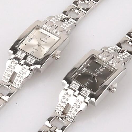 Women office ladies rose gold stainless steel luxury quartz wristwatch girls electronic waterproof dress bracelet watches