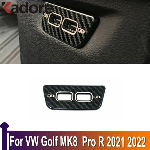 For Volkswagen Golf MK8 Pro R 2021 2022 Stainless Steel Car Rear USB Covers Trim Frame Decoration Interior Accessories