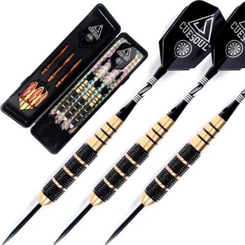 Cuesoul 3pcs 26g 16cm Professional Brass Barrels Steel Tip Darts For Dardos Dartboard Games Black Color With Dart Accessories