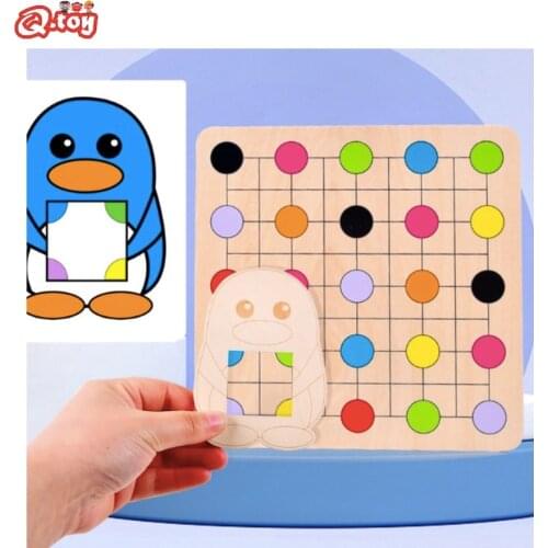 Wooden toys color cognition toys matching toy imagination training Penguin looks for color Montessori preschool educational toys