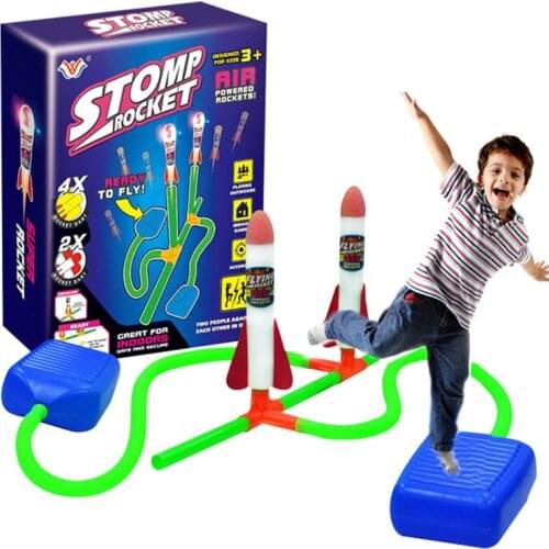 Kids Air Pressed Foot Family Game Toy Stomp Rocket Pedal Games Outdoor Sports Kids League Launchers Step Pump Skittles Children