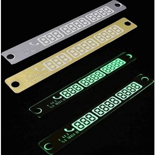 Temporary Car Parking Card Car Auto Temporary Parking Plate Luminous Sucker Phone Number Card Notification Car Accessories