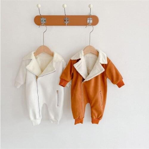 Winter Baby Romper Velvet Leather Baby Jumpsuit Boy Romper Newborn Baby Clothes Infant Baby Boy Girl Romper Snowsuit Overalls