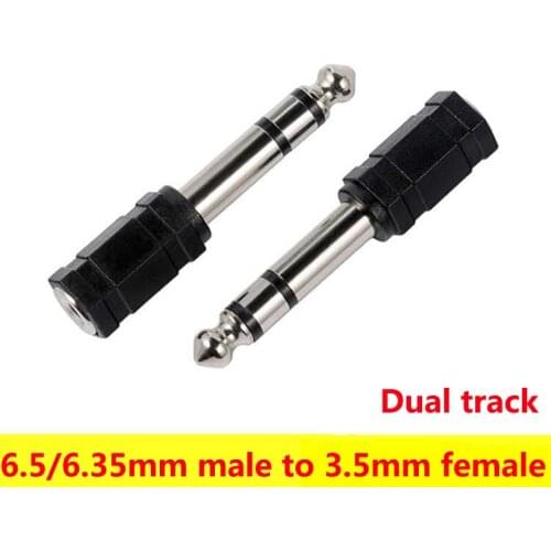 COMPSON 2Pcs 3.5mm to 6.5/6.35mm dual track Audio Adapter to 6.5/6.35 Male Plug to 3.5 Female Jack Connector Adaptor